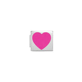 Nomination COMPOSABLE GLAM SYMBOLE Element aus Edelstahl, mit Emaille verziert (01_Herz FUCHSIA)